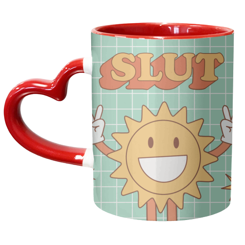 Retro Y2K Slut Sun - unique mug by AbiGoLucky
