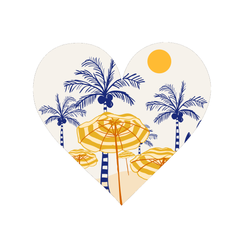 Retro Yellow Beach Vibes – Palms, Umbrellas & Surfboards - Magnet by EZbie