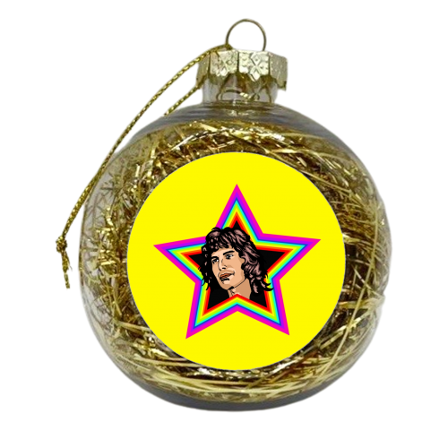 Rhapsody In Yellow - xmas bauble by Wallace Elizabeth