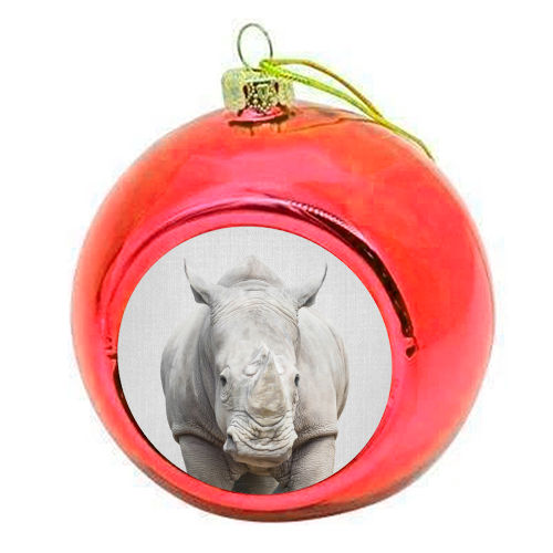Rhino - Colorful - colourful christmas bauble by Gal Design