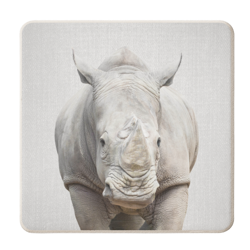 Rhino - Colorful - personalised beer coaster by Gal Design