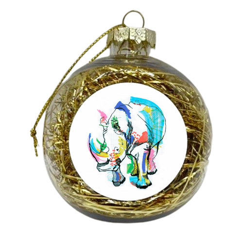 Rhino - xmas bauble by Casey Rogers