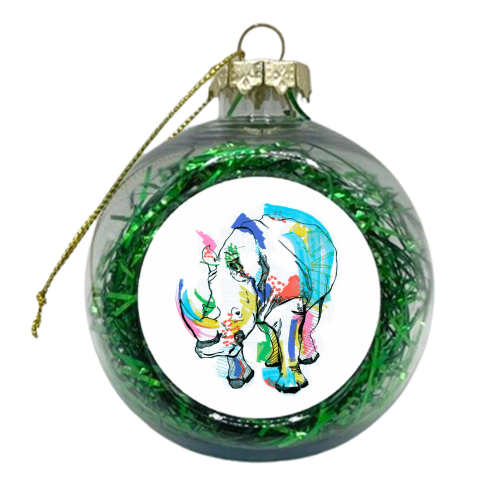 Rhino - xmas bauble by Casey Rogers