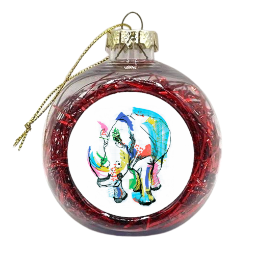 Rhino - xmas bauble by Casey Rogers