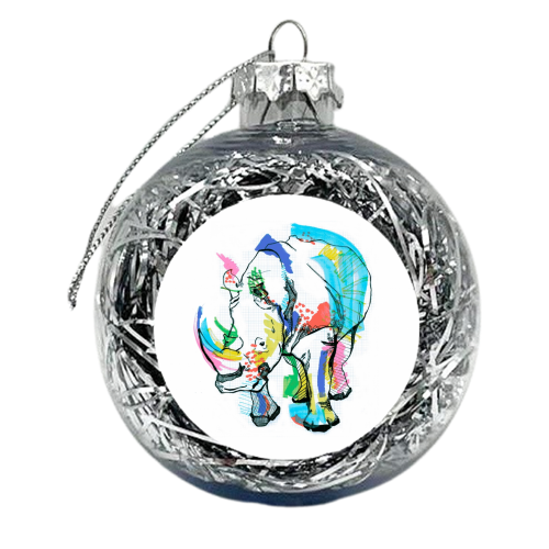 Rhino - xmas bauble by Casey Rogers