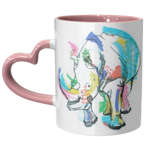 Rhino - unique mug by Casey Rogers