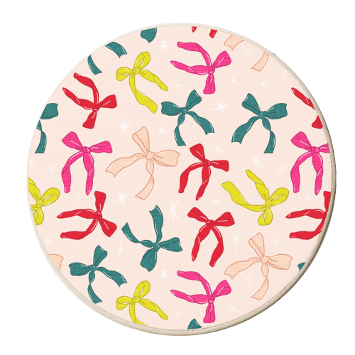 Ribbon Pattern On Cream - personalised beer coaster by Ania Wieclaw