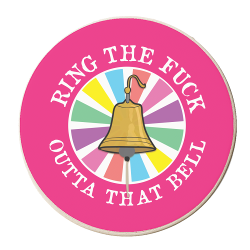 RING THE F*** OUT OF THAT BELL ! CANCER TREATMENT DONE! - personalised beer coaster by Mad Philomena