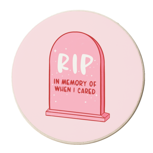 Rip Don't Care - personalised beer coaster by Alice Palazon