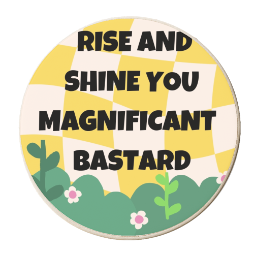 Rise and Shine - personalised beer coaster by Faith Mercer