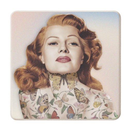 Rita Hayworth | Butterfly Tattoo - personalised beer coaster by OhMC! Designs