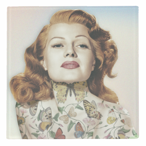 Rita Hayworth | Butterfly Tattoo - personalised beer coaster by OhMC! Designs