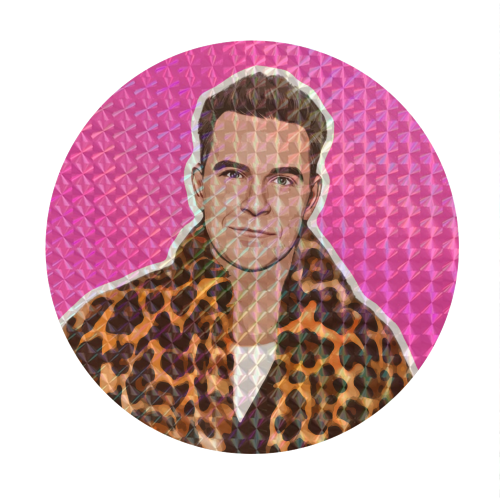 Robbie Pink - Circle Sticker by DOLLY WOLFE