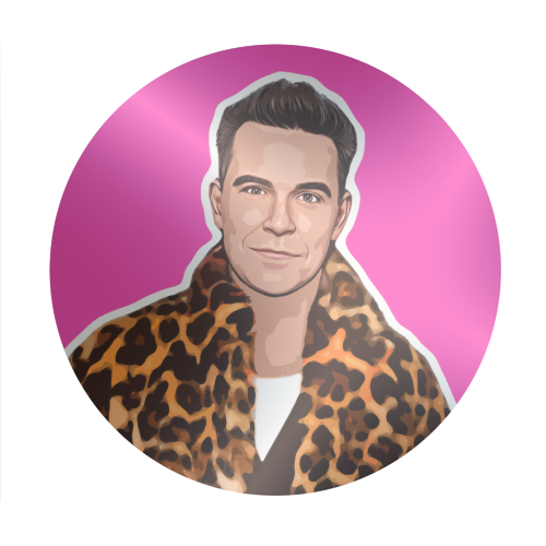 Robbie Pink - Circle Sticker by DOLLY WOLFE