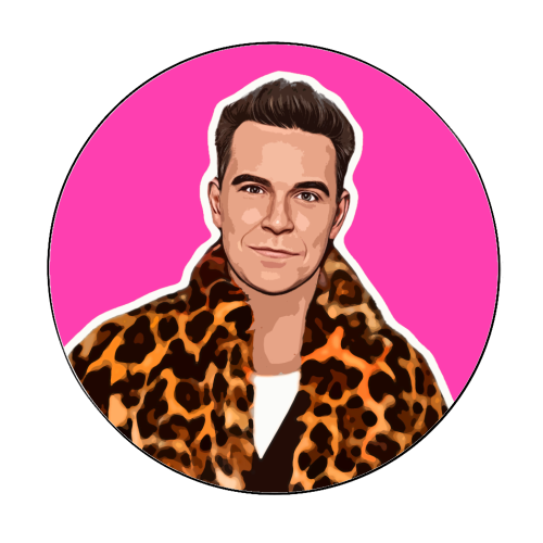 Robbie Pink - Circle Sticker by DOLLY WOLFE