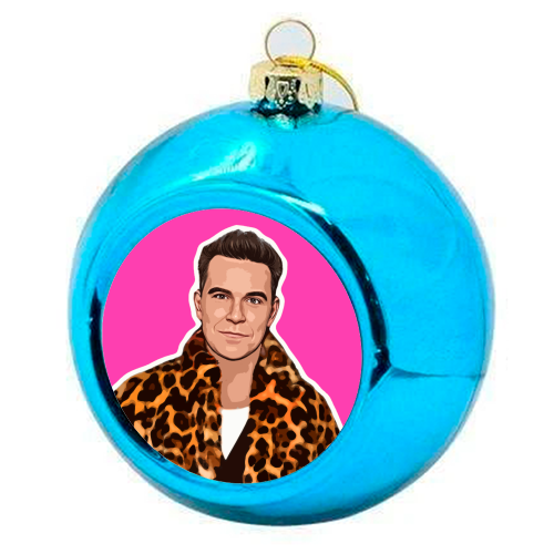 Robbie Pink - colourful christmas bauble by DOLLY WOLFE