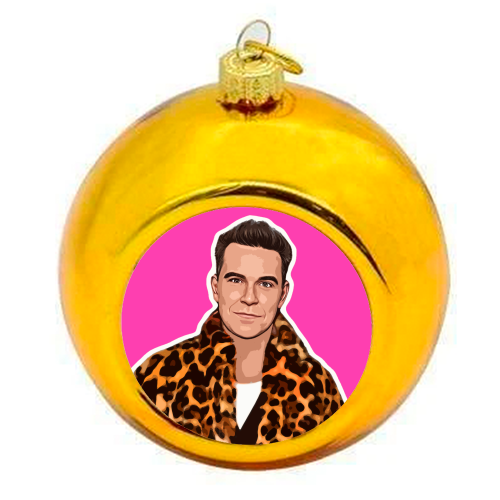 Robbie Pink - colourful christmas bauble by DOLLY WOLFE