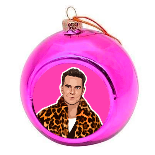 Robbie Pink - colourful christmas bauble by DOLLY WOLFE