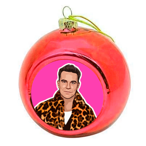 Robbie Pink - colourful christmas bauble by DOLLY WOLFE