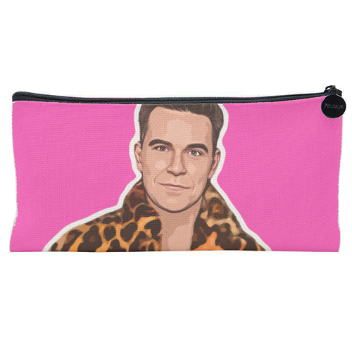 Robbie Pink - flat pencil case by DOLLY WOLFE