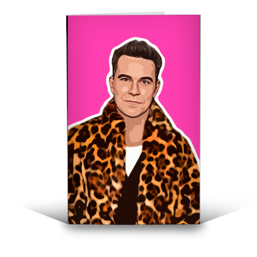 Robbie Pink - funny greeting card by DOLLY WOLFE