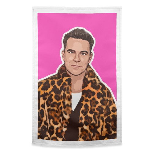 Robbie Pink - funny tea towel by DOLLY WOLFE