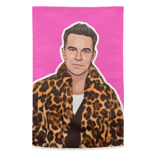 Robbie Pink - funny tea towel by DOLLY WOLFE