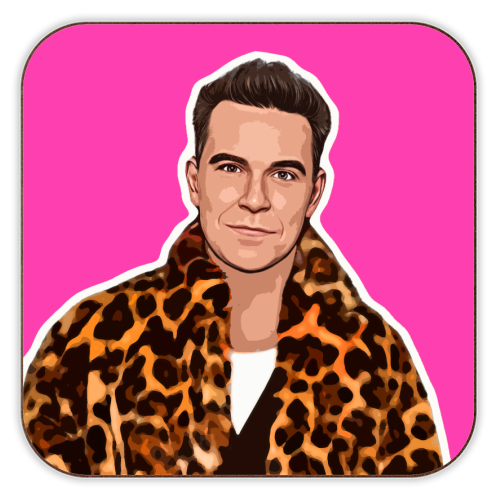 Robbie Pink - personalised beer coaster by DOLLY WOLFE