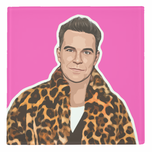 Robbie Pink - personalised beer coaster by DOLLY WOLFE