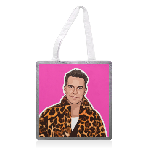 Robbie Pink - printed canvas tote bag by DOLLY WOLFE