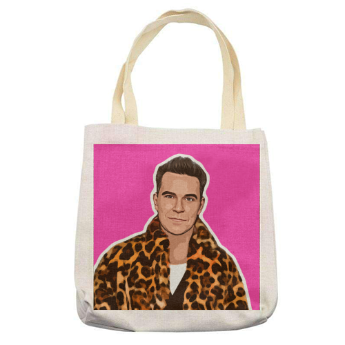 Robbie Pink - printed canvas tote bag by DOLLY WOLFE