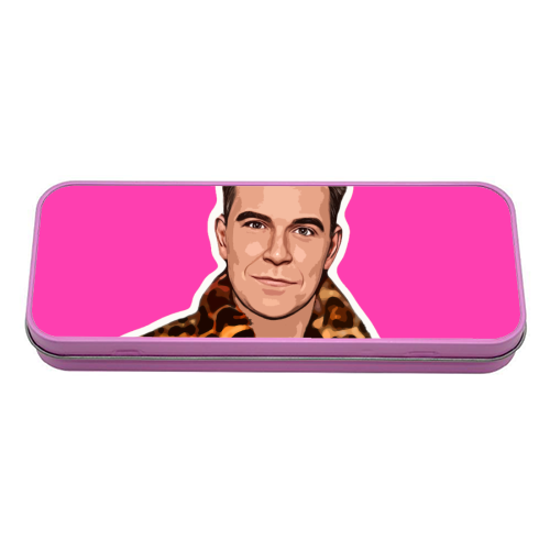 Robbie Pink - tin pencil case by DOLLY WOLFE