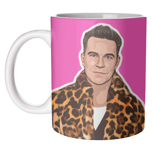 Robbie Pink - unique mug by DOLLY WOLFE