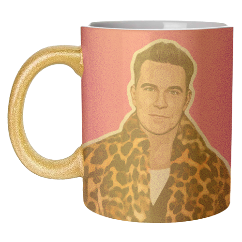 Robbie Pink - unique mug by DOLLY WOLFE