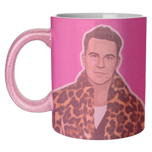 Robbie Pink - unique mug by DOLLY WOLFE