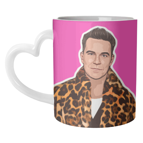 Robbie Pink - unique mug by DOLLY WOLFE
