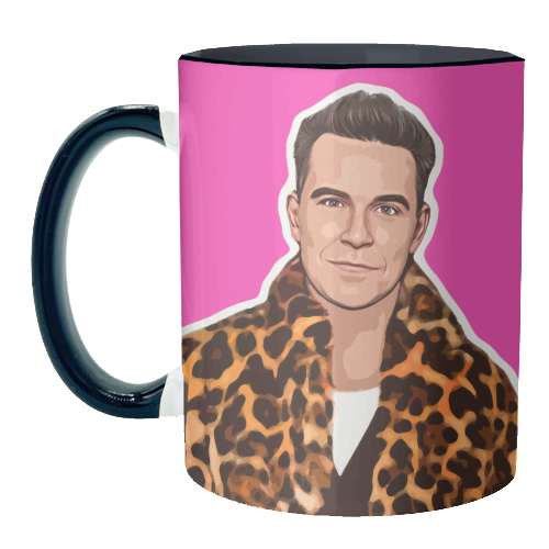 Robbie Pink - unique mug by DOLLY WOLFE