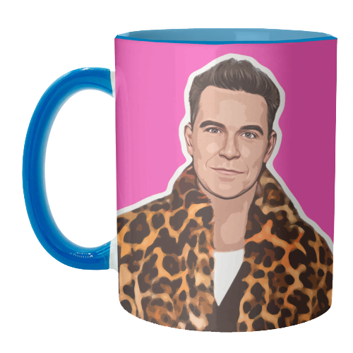 Robbie Pink - unique mug by DOLLY WOLFE