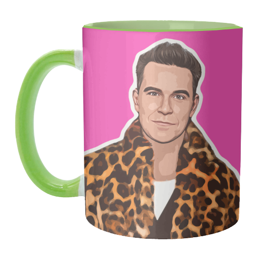 Robbie Pink - unique mug by DOLLY WOLFE