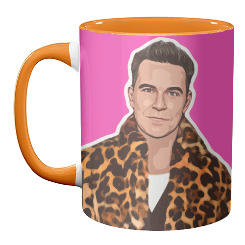 Robbie Pink - unique mug by DOLLY WOLFE
