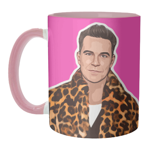 Robbie Pink - unique mug by DOLLY WOLFE