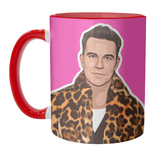 Robbie Pink - unique mug by DOLLY WOLFE