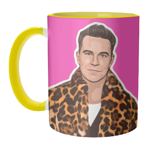 Robbie Pink - unique mug by DOLLY WOLFE
