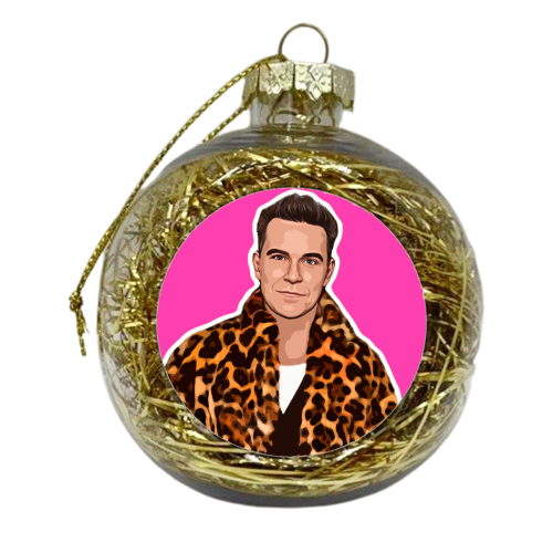 Robbie Pink - xmas bauble by DOLLY WOLFE
