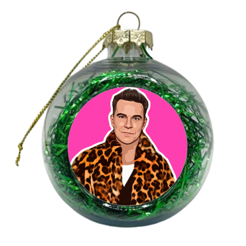 Robbie Pink - xmas bauble by DOLLY WOLFE