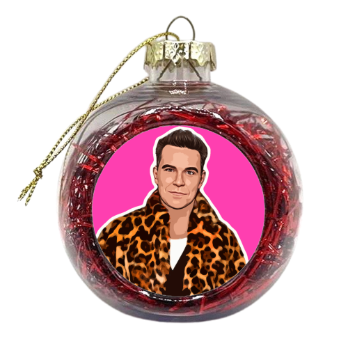 Robbie Pink - xmas bauble by DOLLY WOLFE