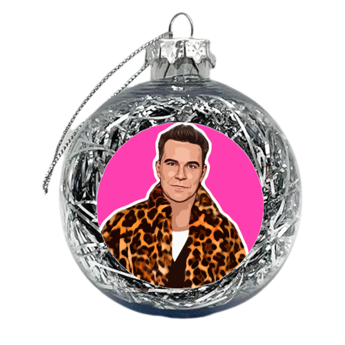 Robbie Pink - xmas bauble by DOLLY WOLFE