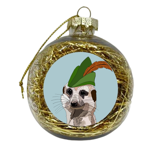 Robin Hood Meercat - xmas bauble by Casey Rogers