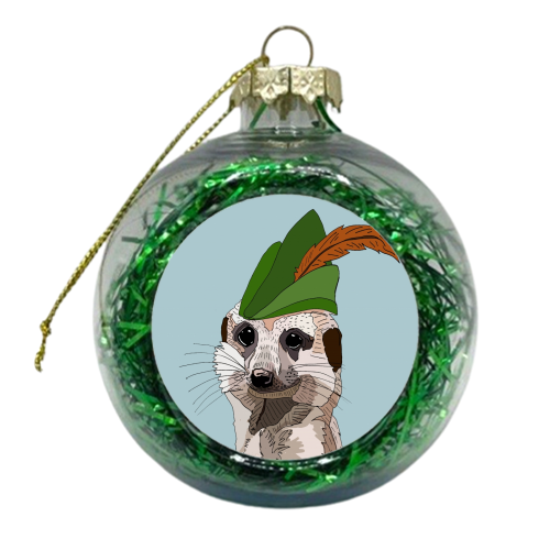 Robin Hood Meercat - xmas bauble by Casey Rogers