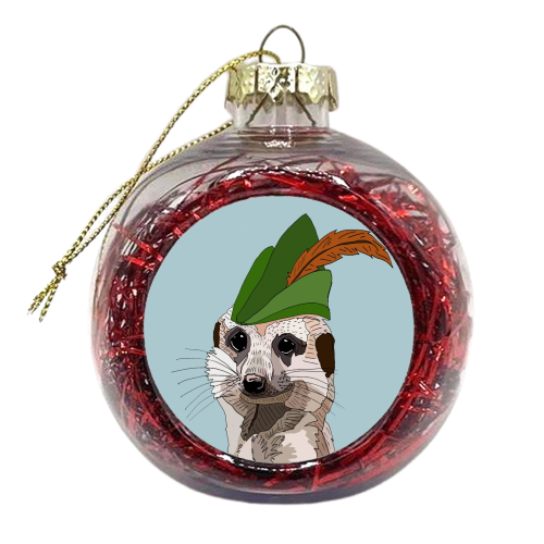 Robin Hood Meercat - xmas bauble by Casey Rogers